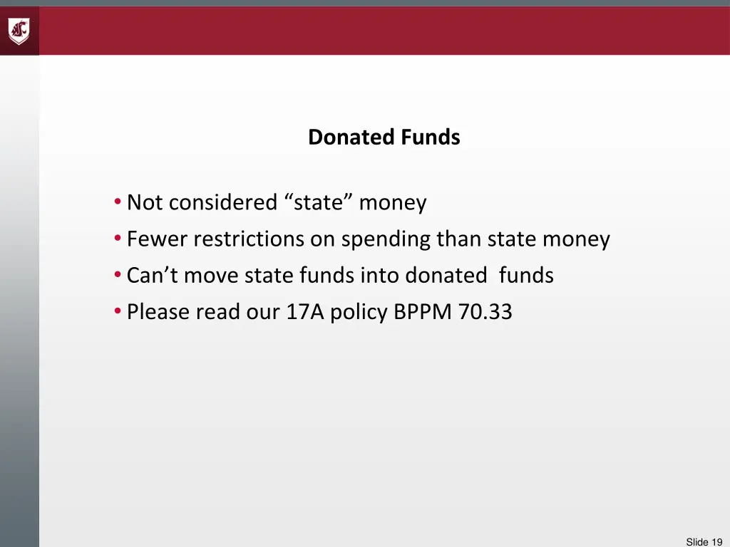 donated funds