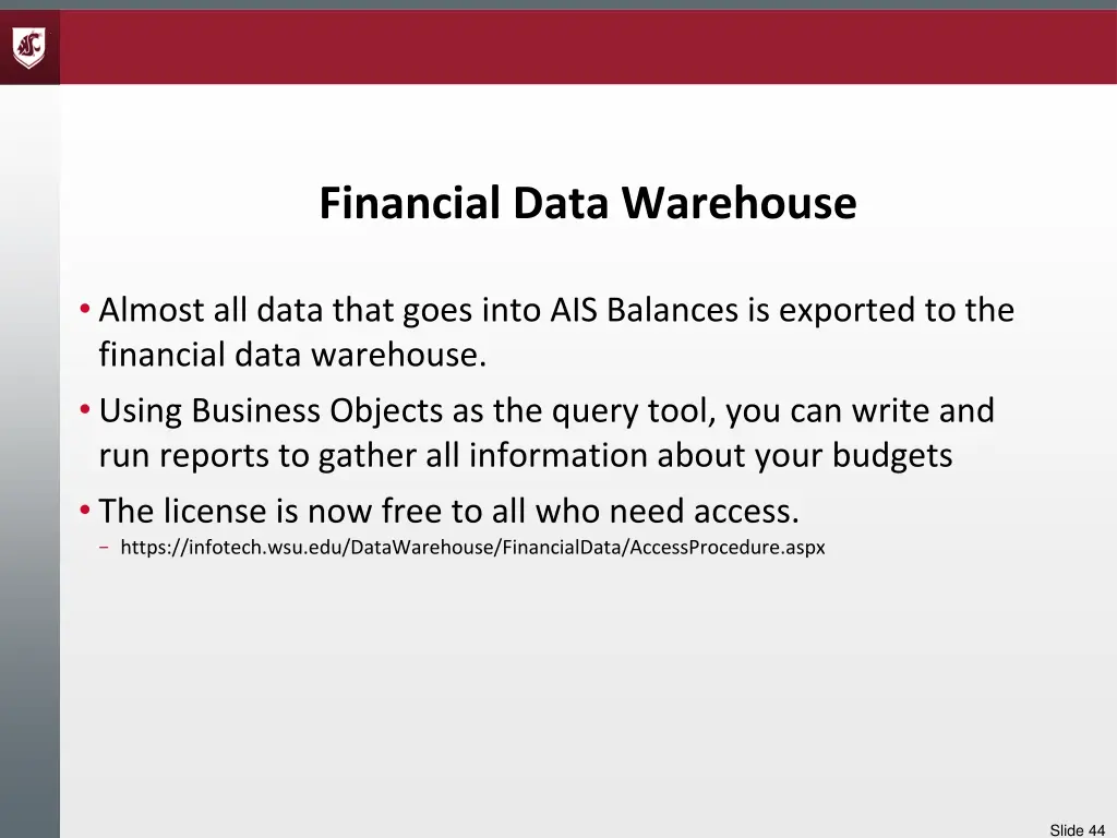 financial data warehouse