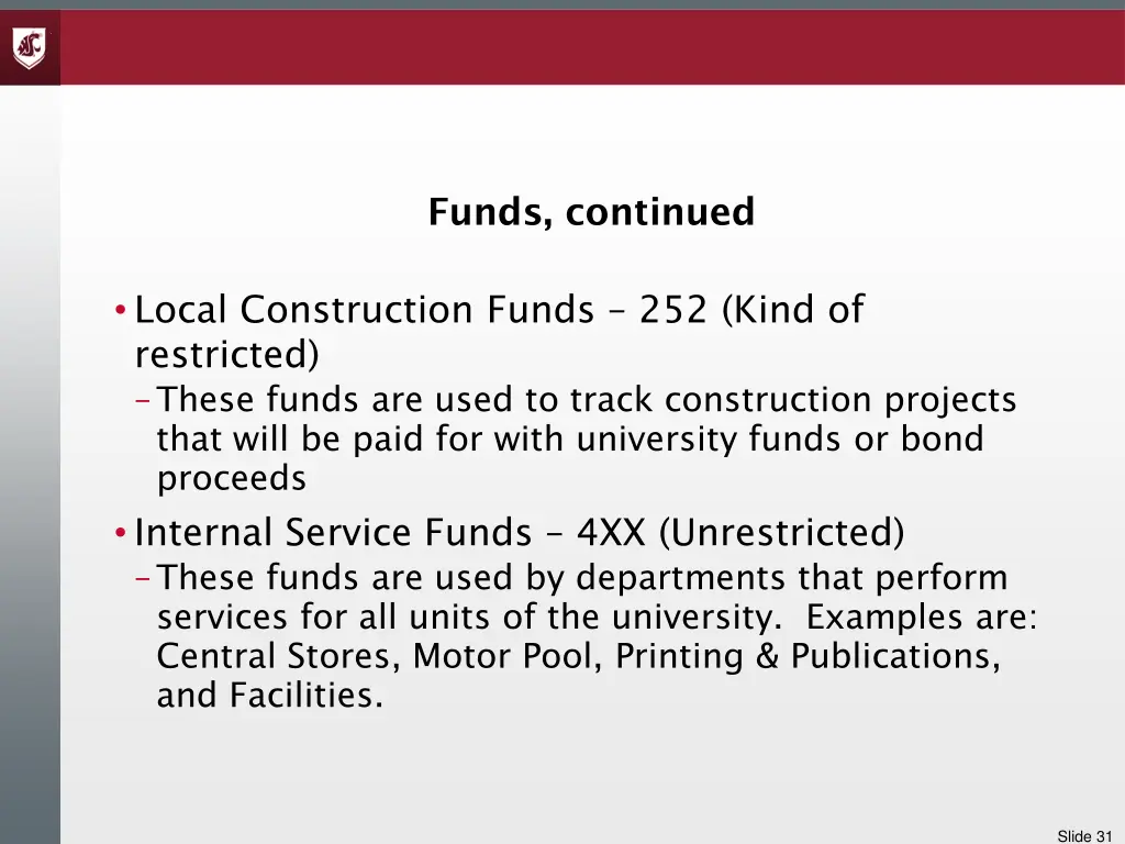 funds continued 2