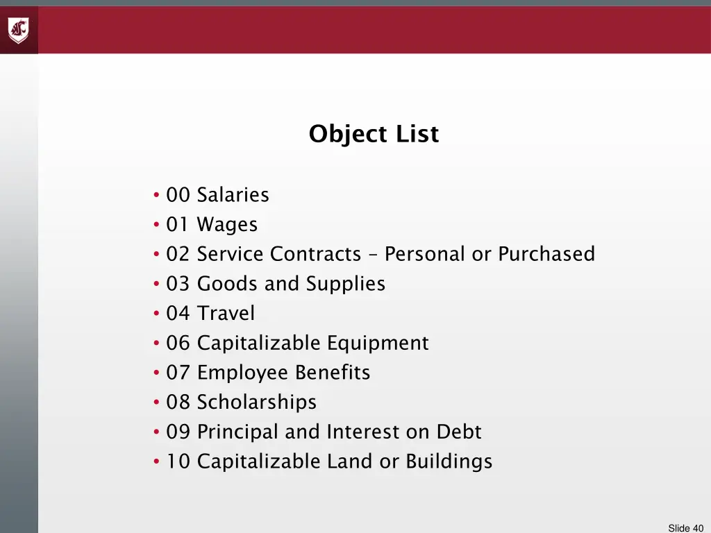 object list