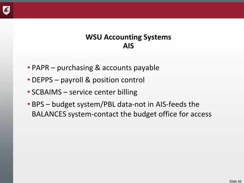 wsu accounting systems ais