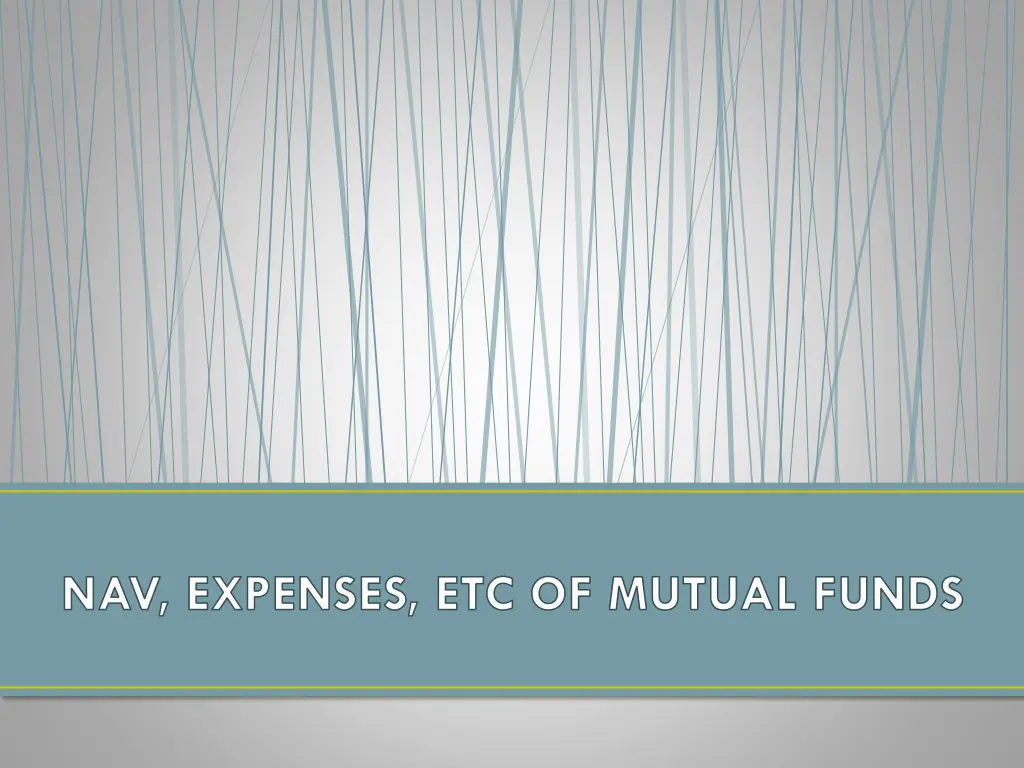 nav expenses etc of mutual funds