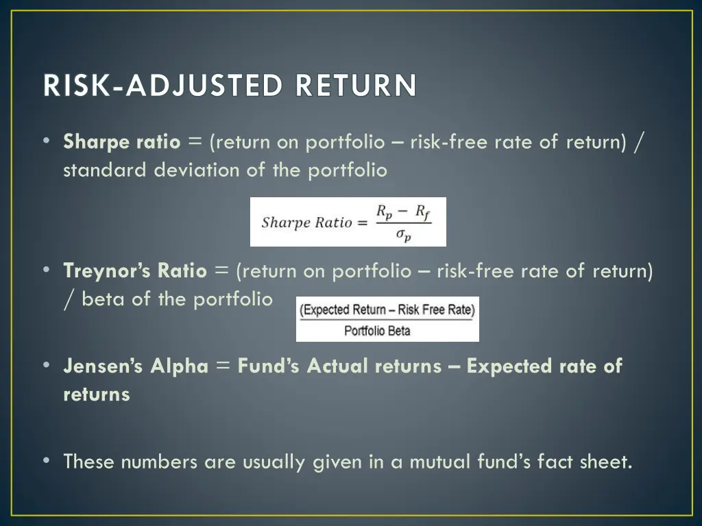 risk adjusted return