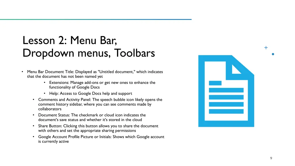 lesson 2 menu bar dropdown menus toolbars