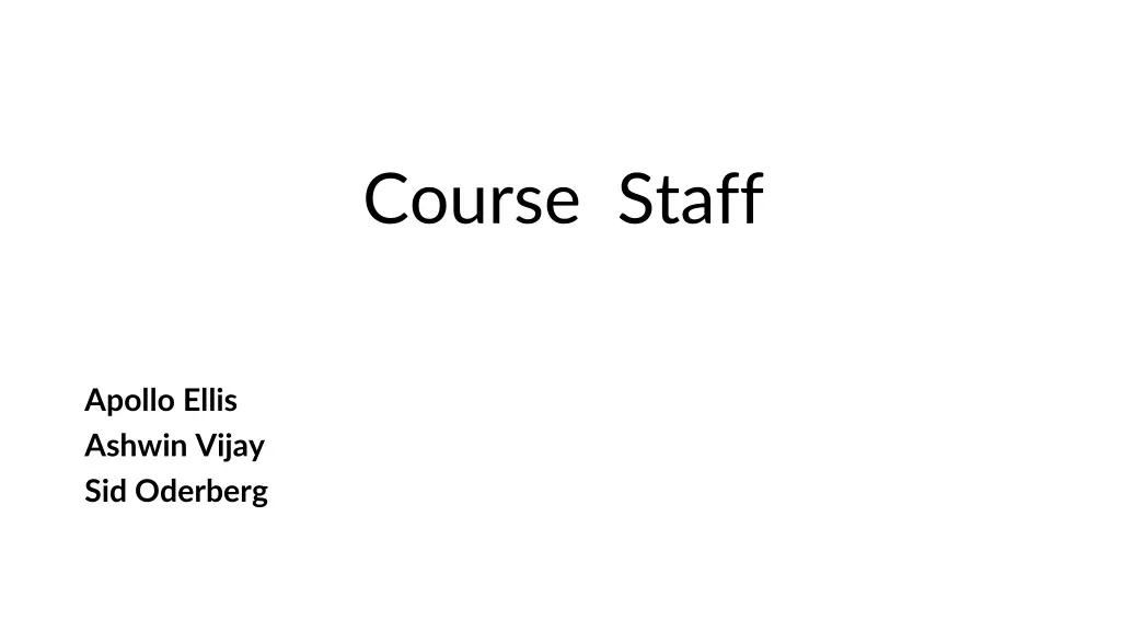 course staff