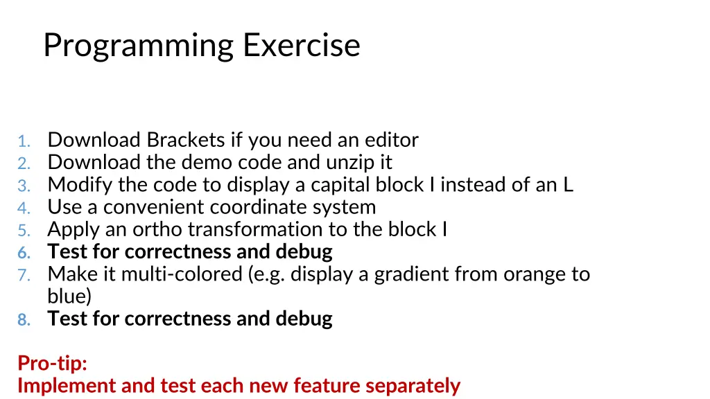 programming exercise