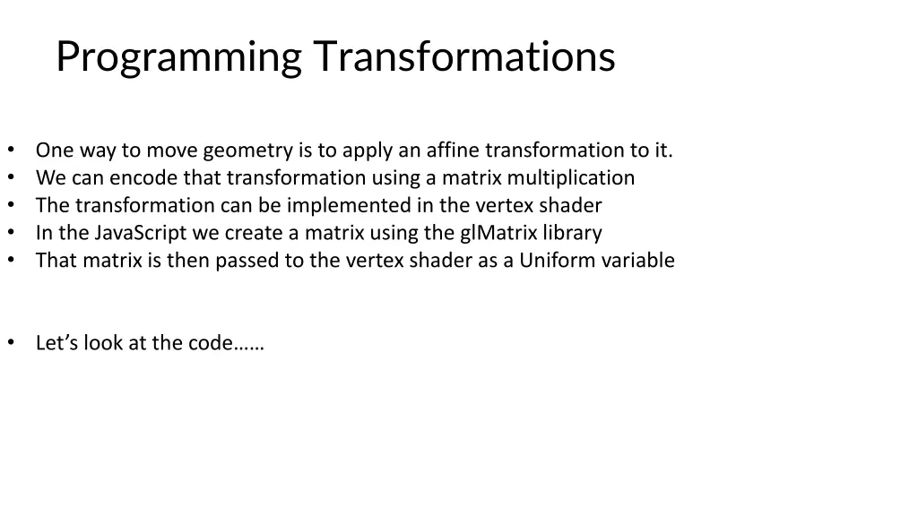 programming transformations
