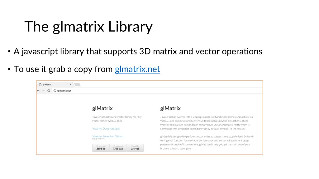 the glmatrix library