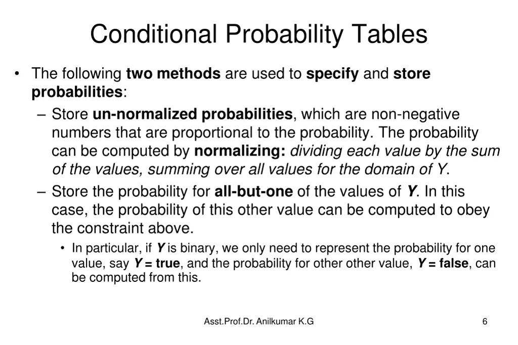 conditional probability tables 1