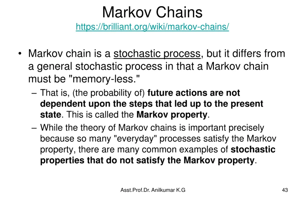 markov chains https brilliant org wiki markov
