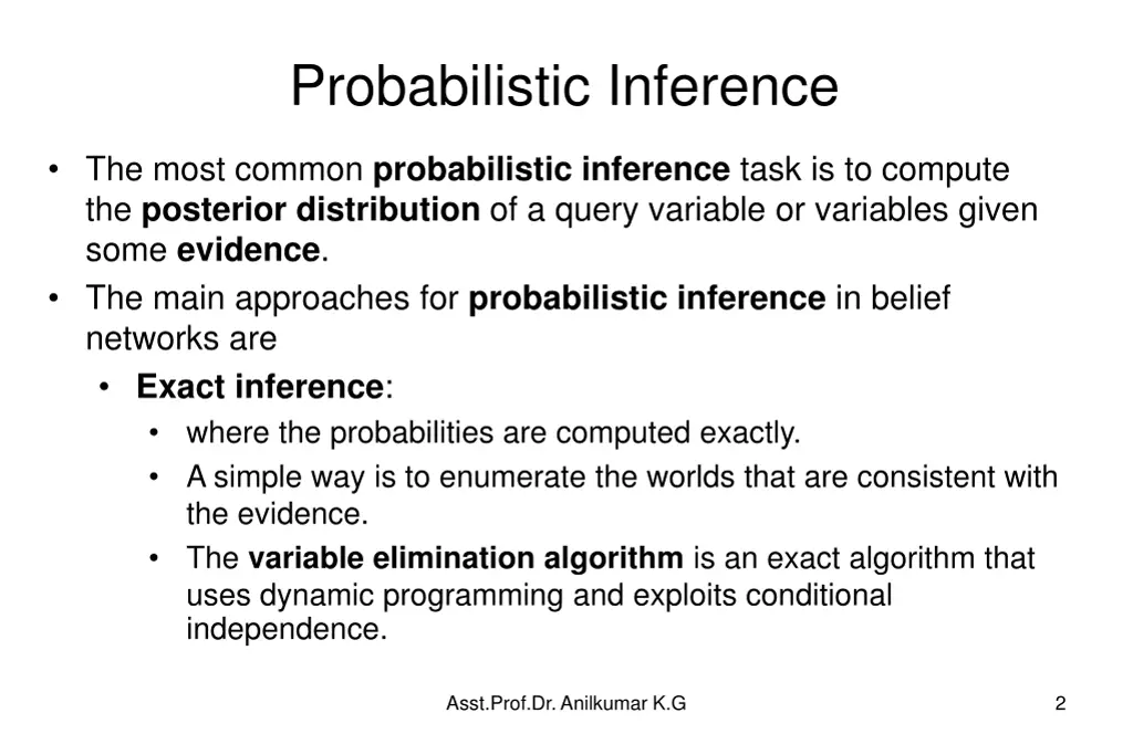 probabilistic inference