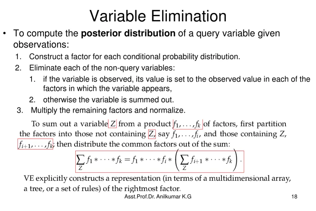 variable elimination 2