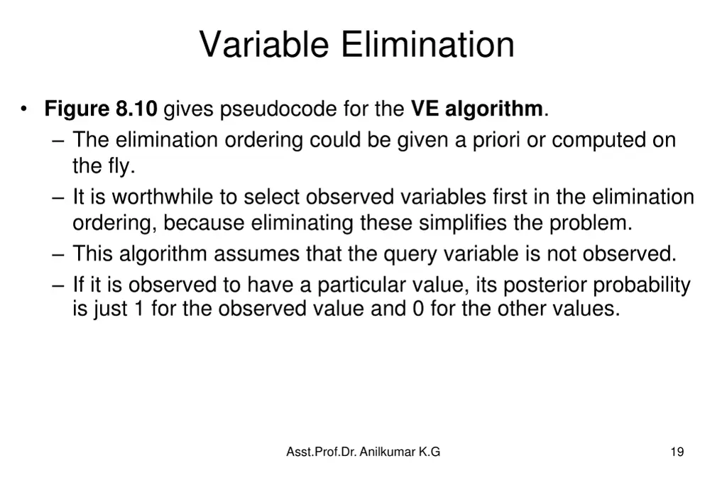 variable elimination 3