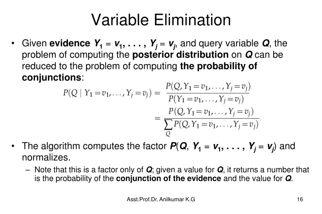 variable elimination