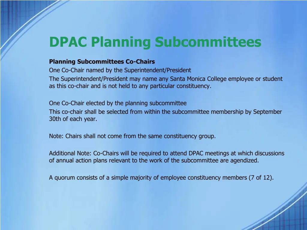 dpac planning subcommittees 1
