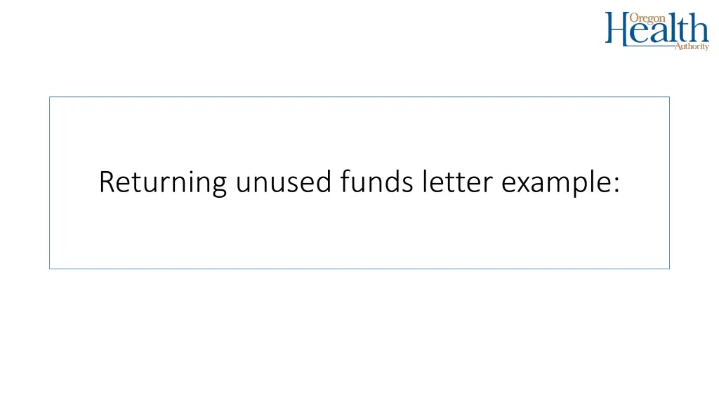 returning unused funds letter example