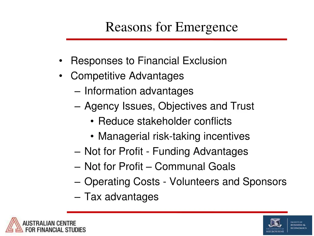 reasons for emergence