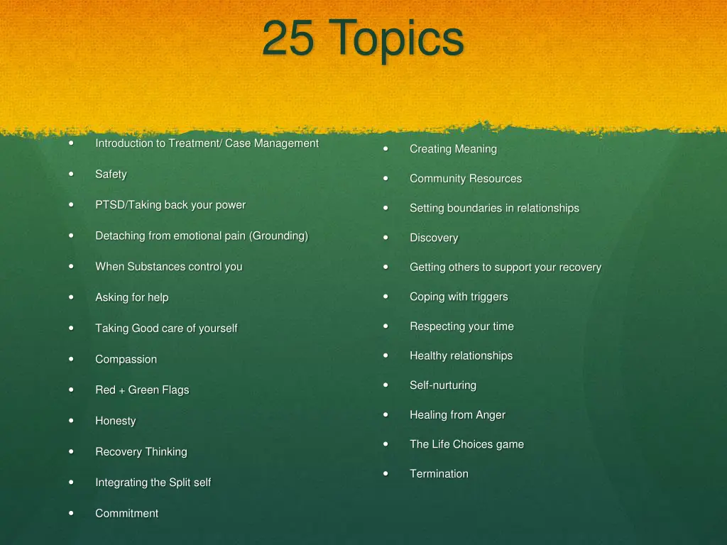 25 topics