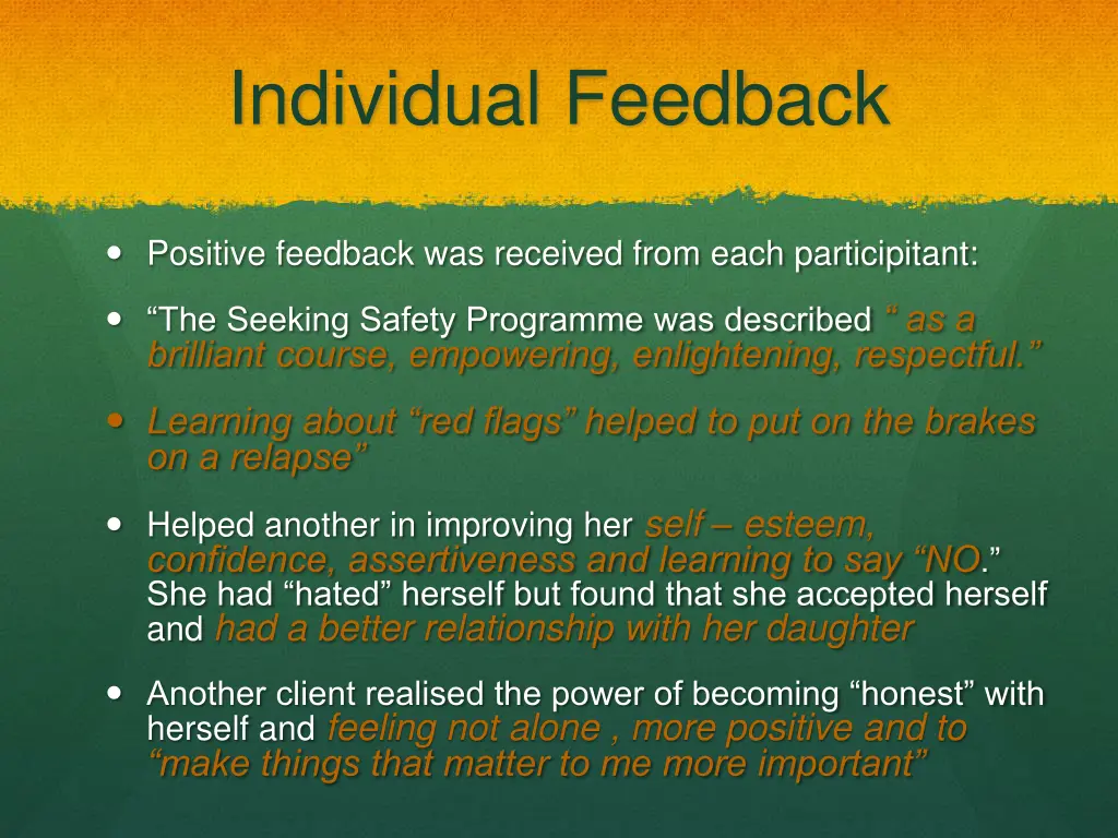 individual feedback
