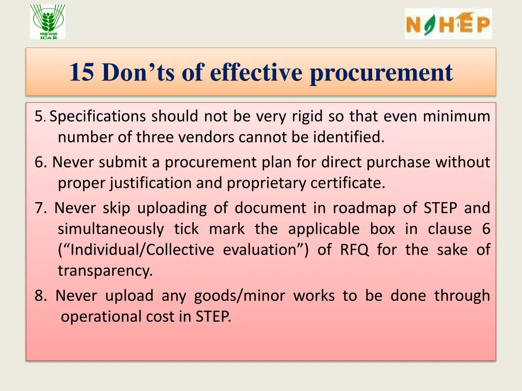 15 don ts of effective procurement 1