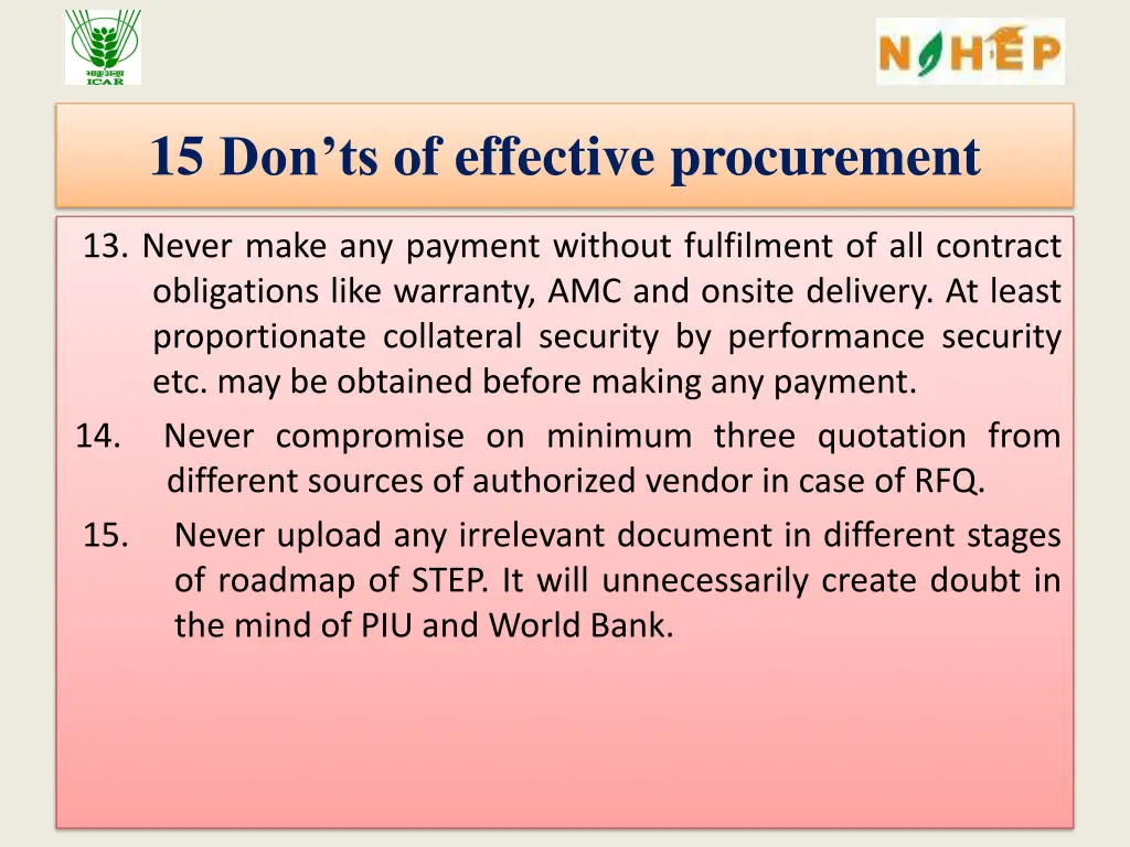 15 don ts of effective procurement 3