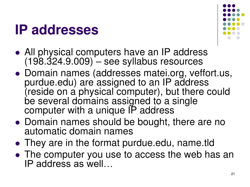 ip addresses