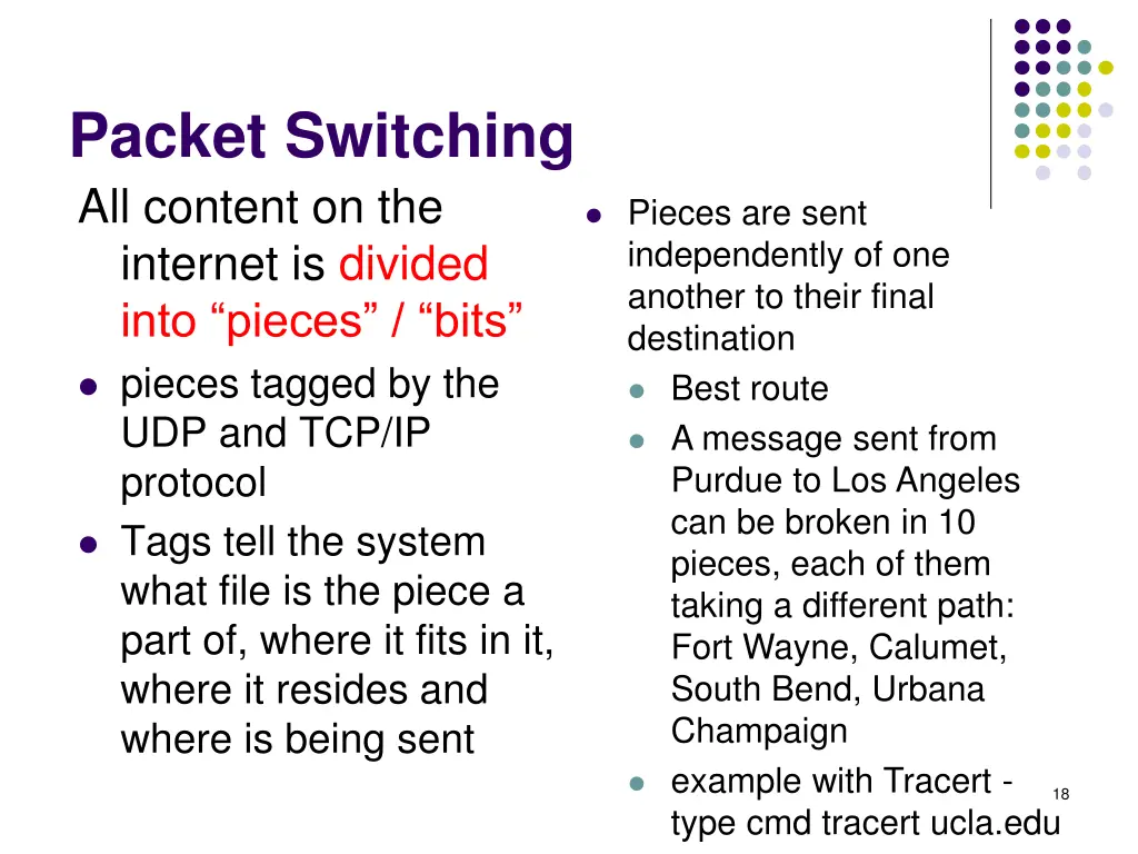 packet switching all content on the internet
