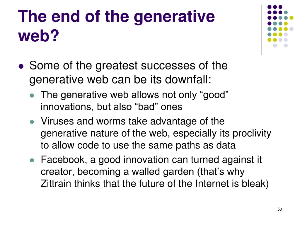 the end of the generative web