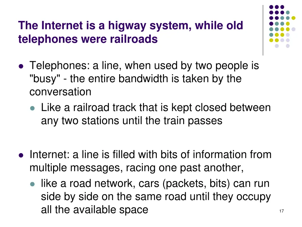 the internet is a higway system while