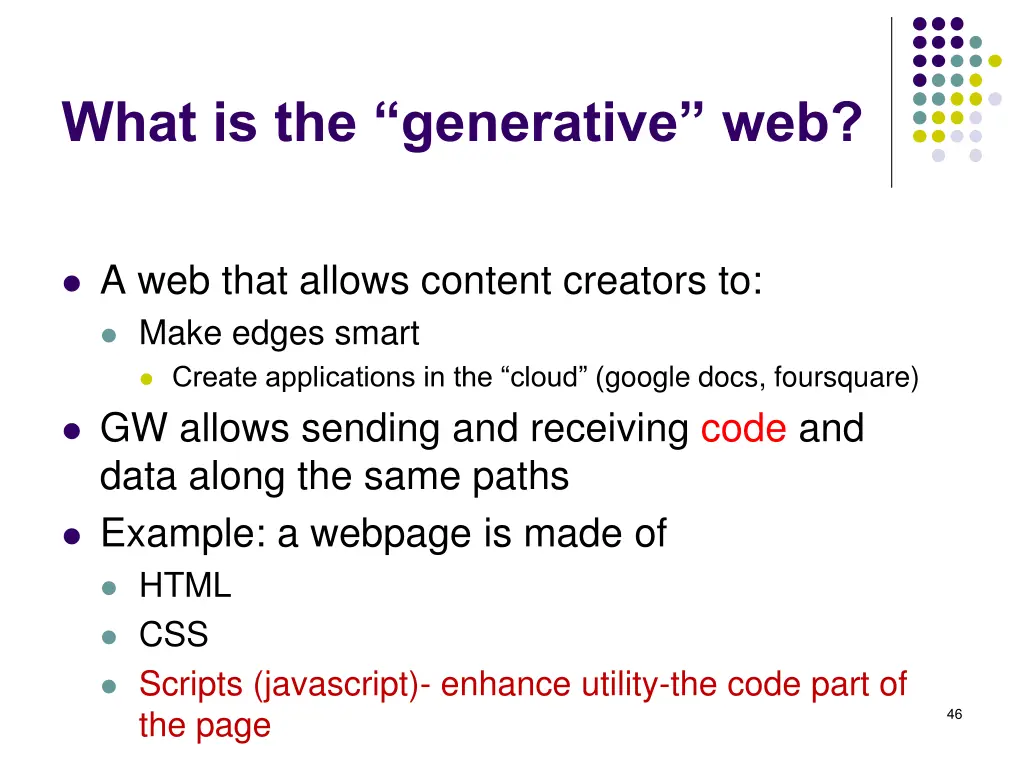 what is the generative web