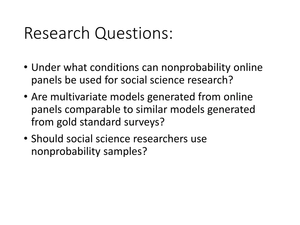 research questions