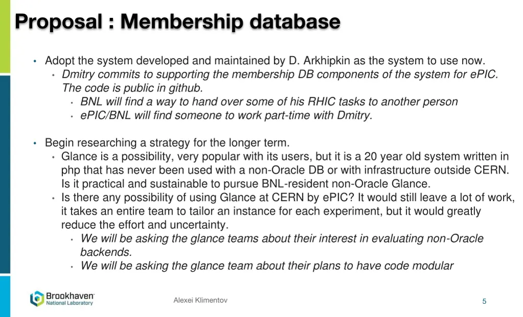 proposal membership database