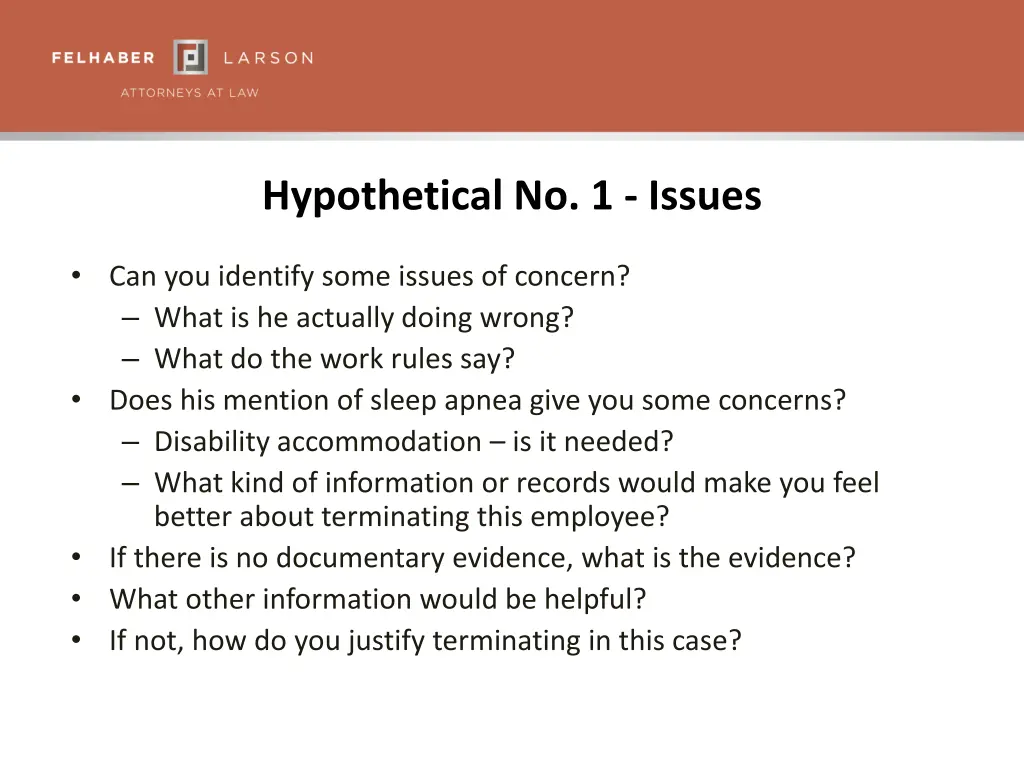 hypothetical no 1 issues