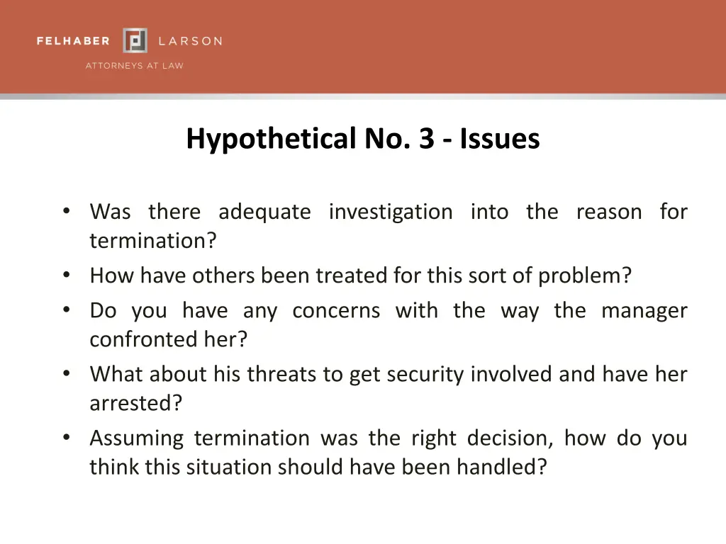 hypothetical no 3 issues