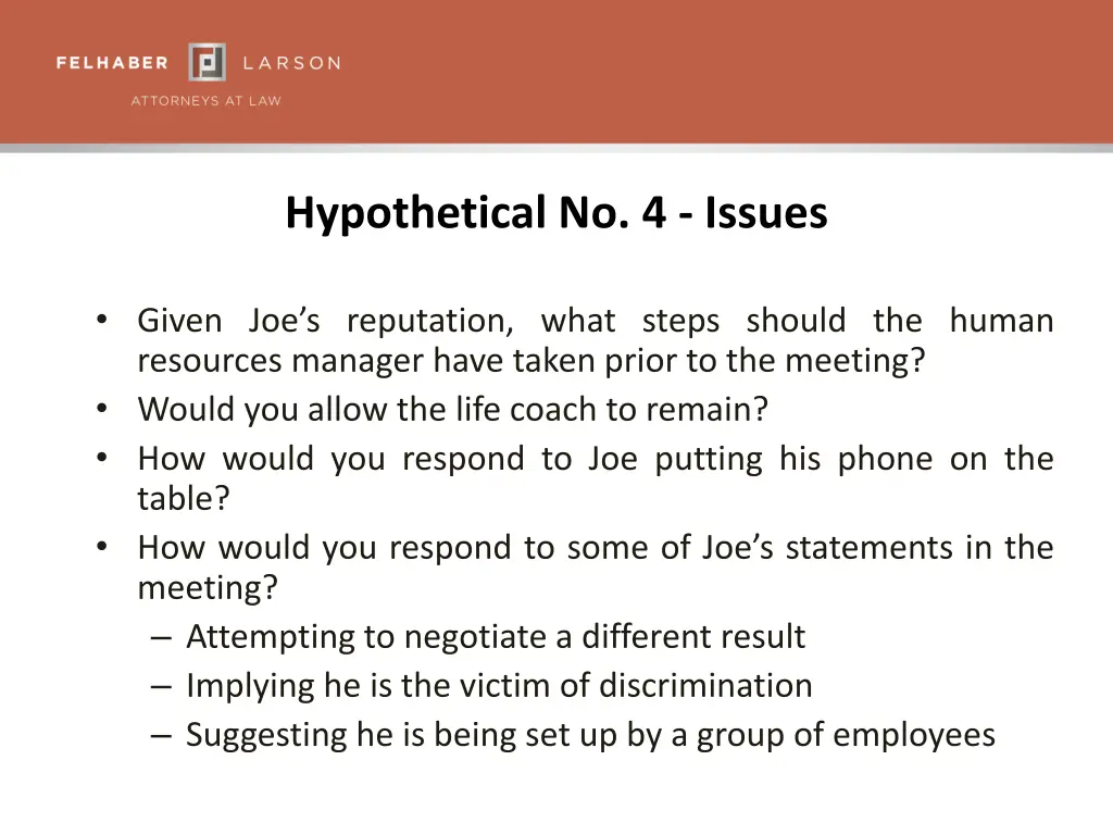 hypothetical no 4 issues