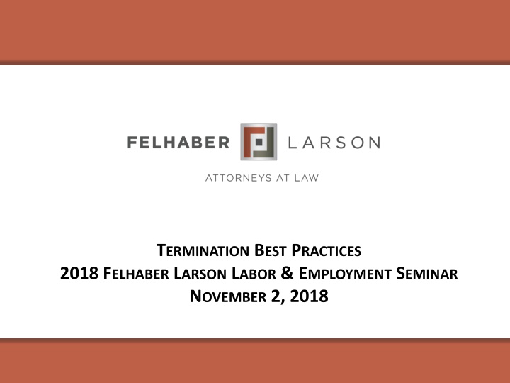 t ermination b est p ractices 2018 f elhaber