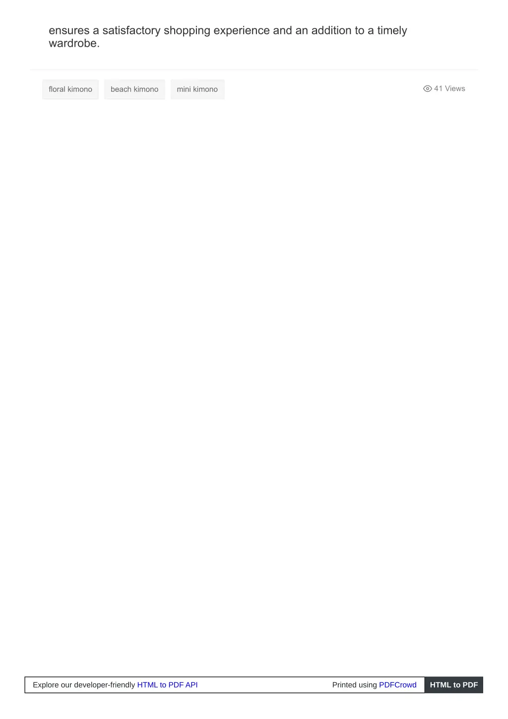 ensures a satisfactory shopping experience