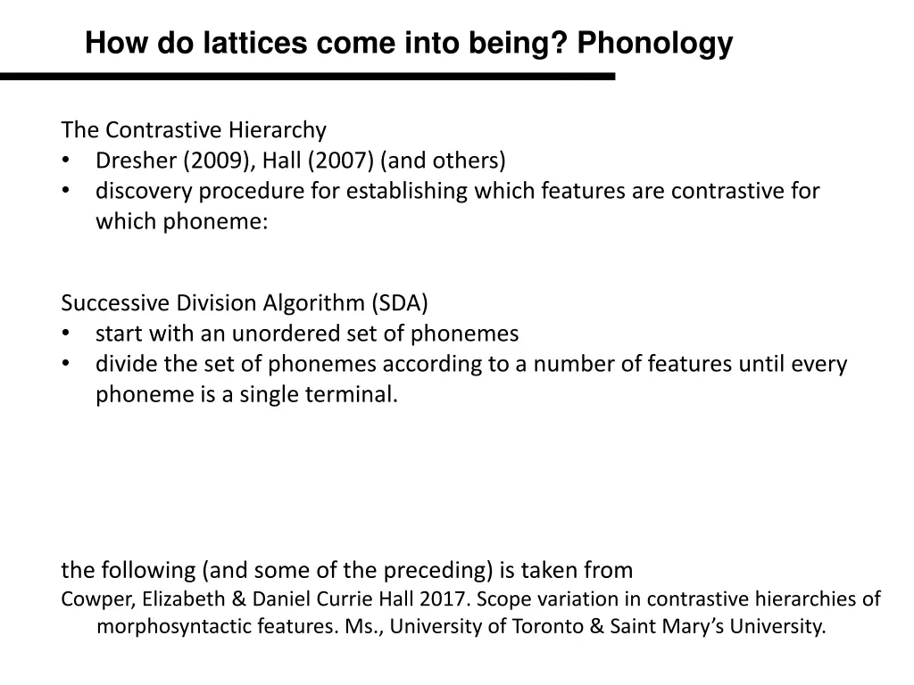 how do lattices come into being phonology 1