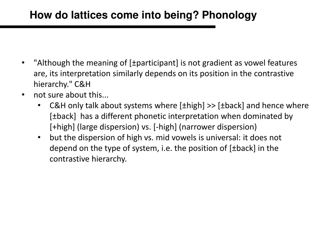 how do lattices come into being phonology 10