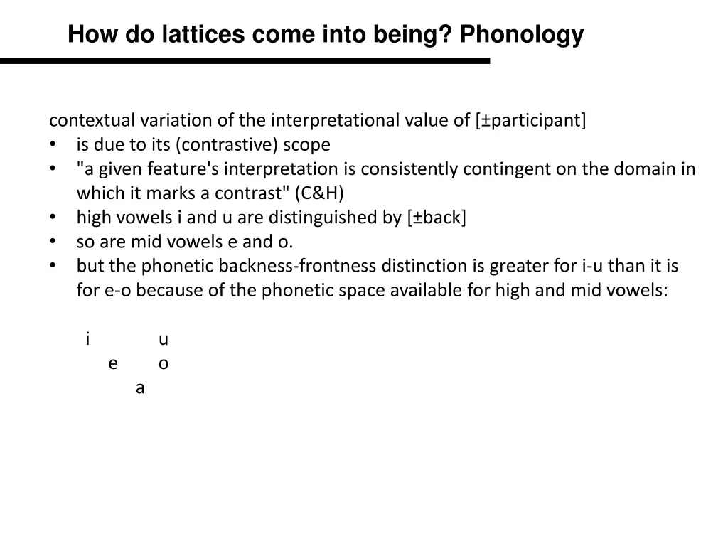 how do lattices come into being phonology 9