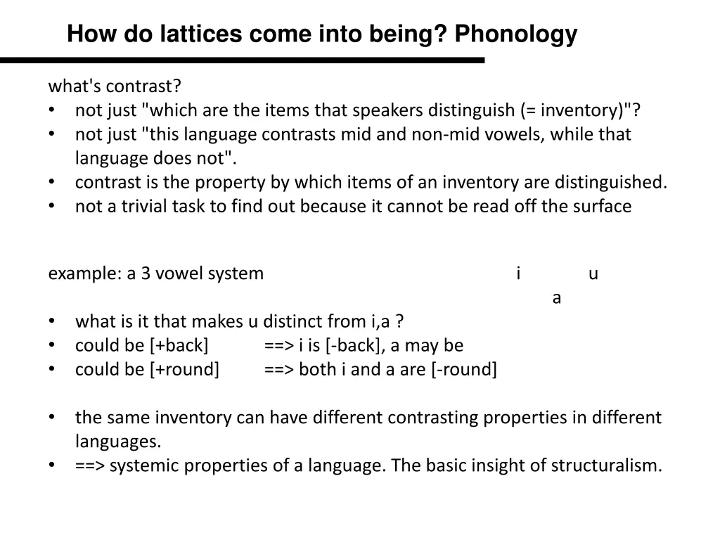 how do lattices come into being phonology