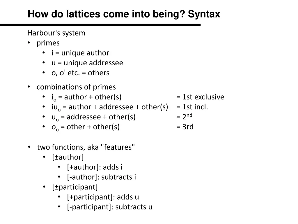 how do lattices come into being syntax 1
