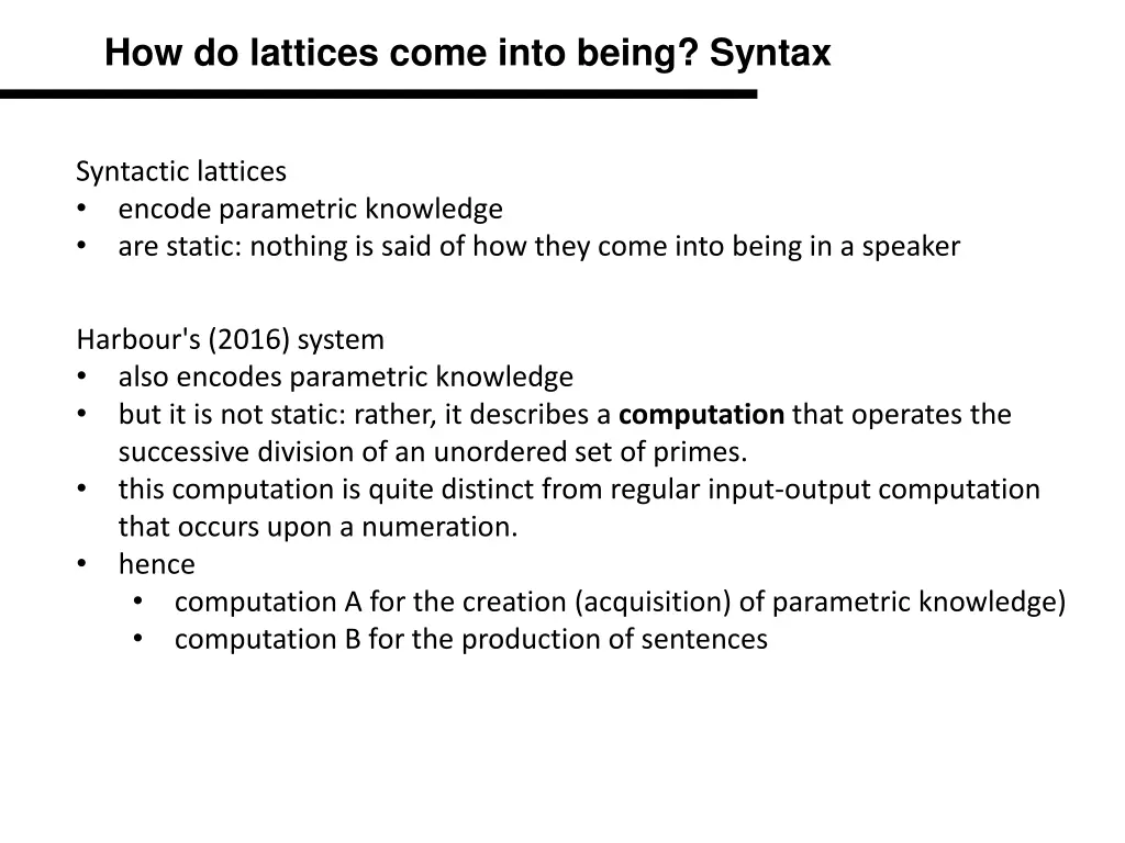 how do lattices come into being syntax