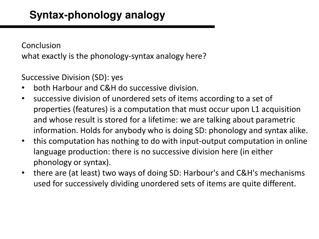 syntax phonology analogy