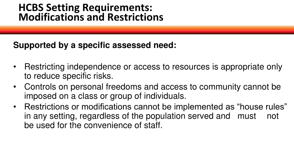 hcbs setting requirements modifications 1