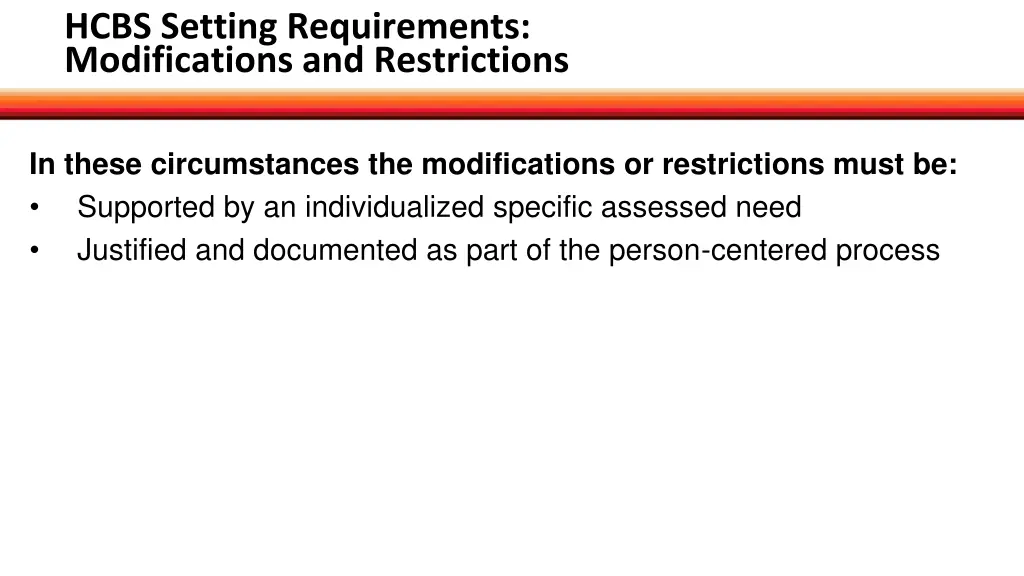 hcbs setting requirements modifications 2