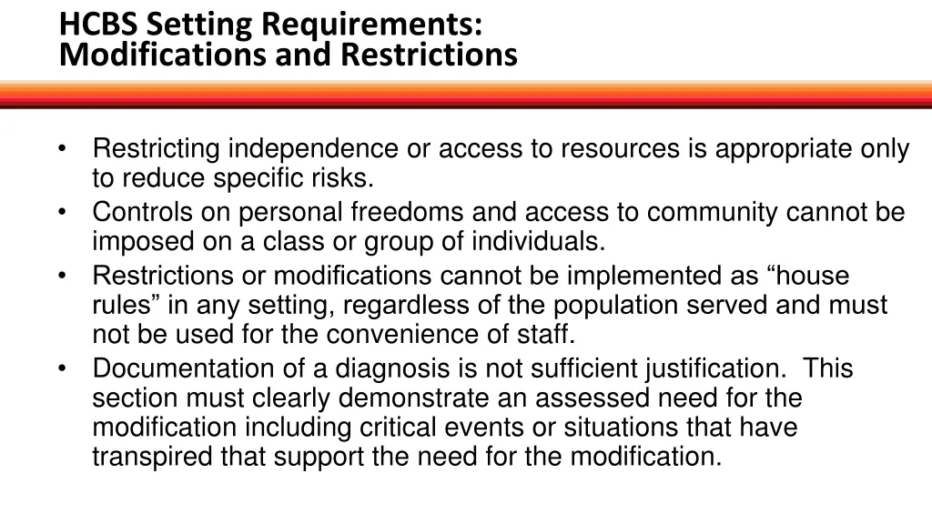 hcbs setting requirements modifications 3