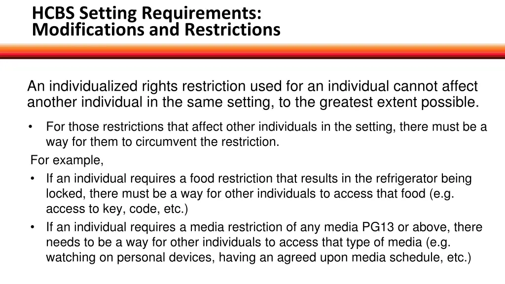 hcbs setting requirements modifications 4