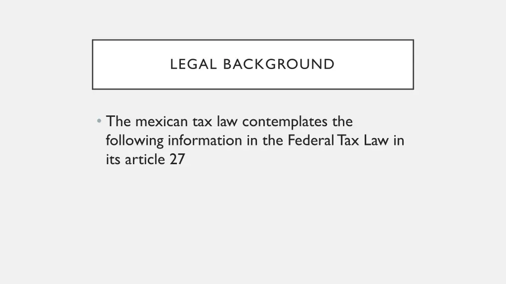 legal background