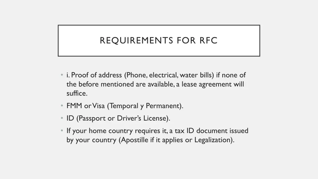 requirements for rfc